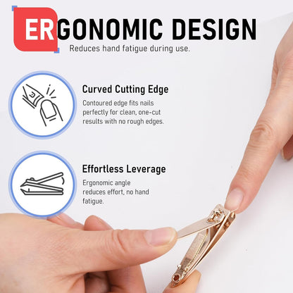 FiriKer Nail Clippers with Nail File, Fingernail Clipper, Toe Nail Clippers