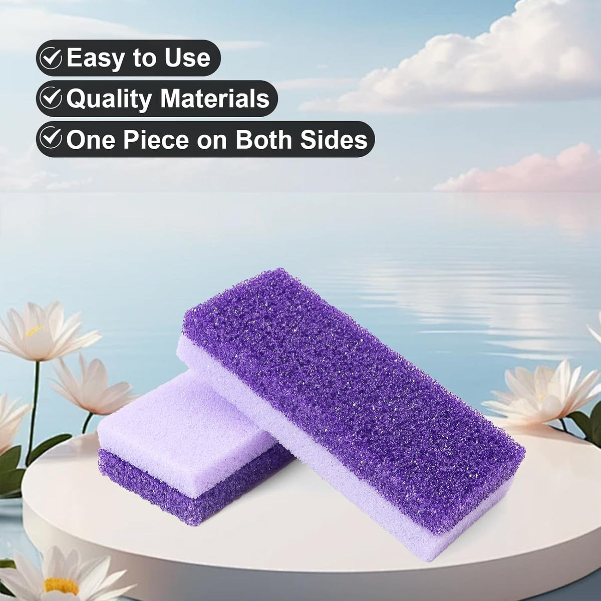 Foot Pumice Stone 2 Pack Pedicure Stone for Feet (Purple)