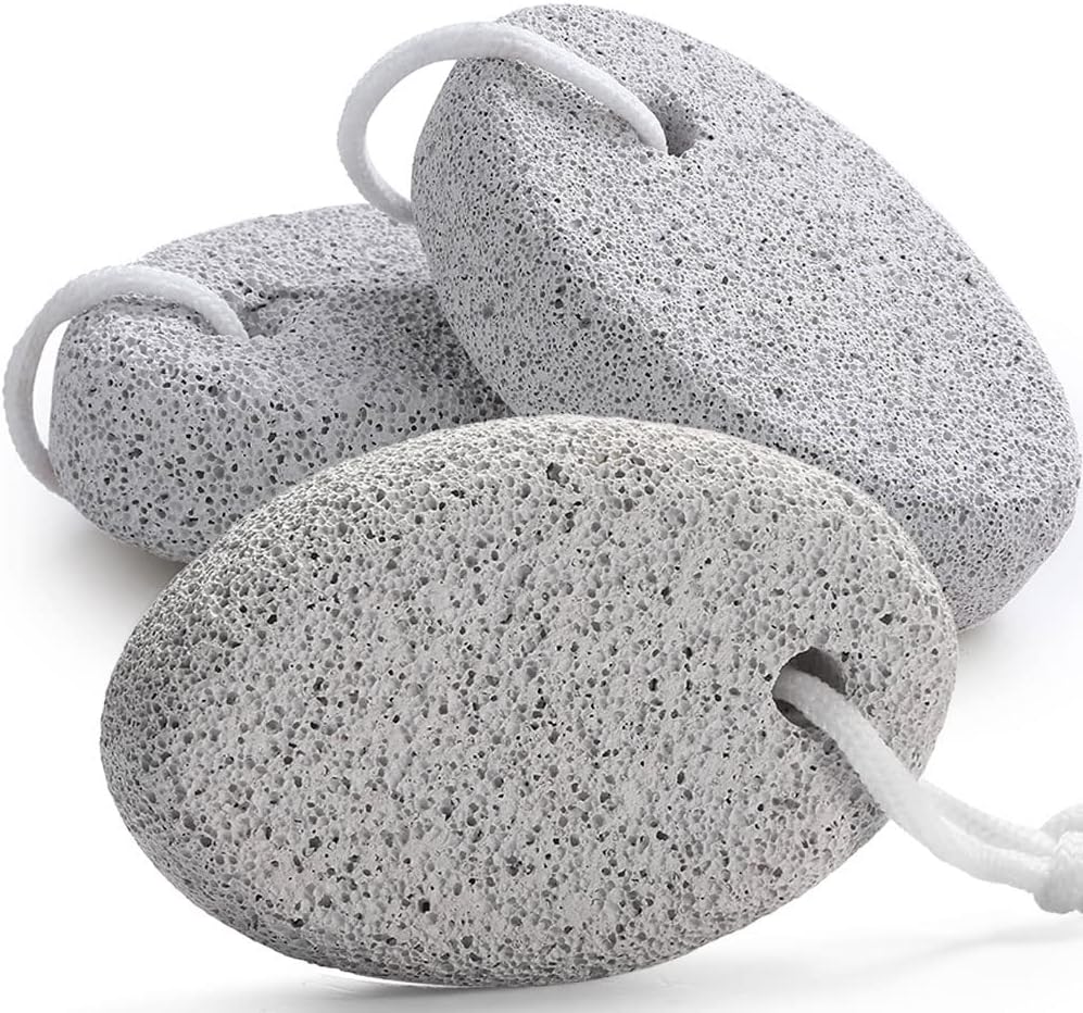 Natural Pumice Stone for Feet, Borogo 3-Pack Lava Pedicure Tools Hard Skin Callus Remover for Feet and Hands - Natural Foot File Exfoliation to Remove Dead Skin, Heels, Elbows, Hands