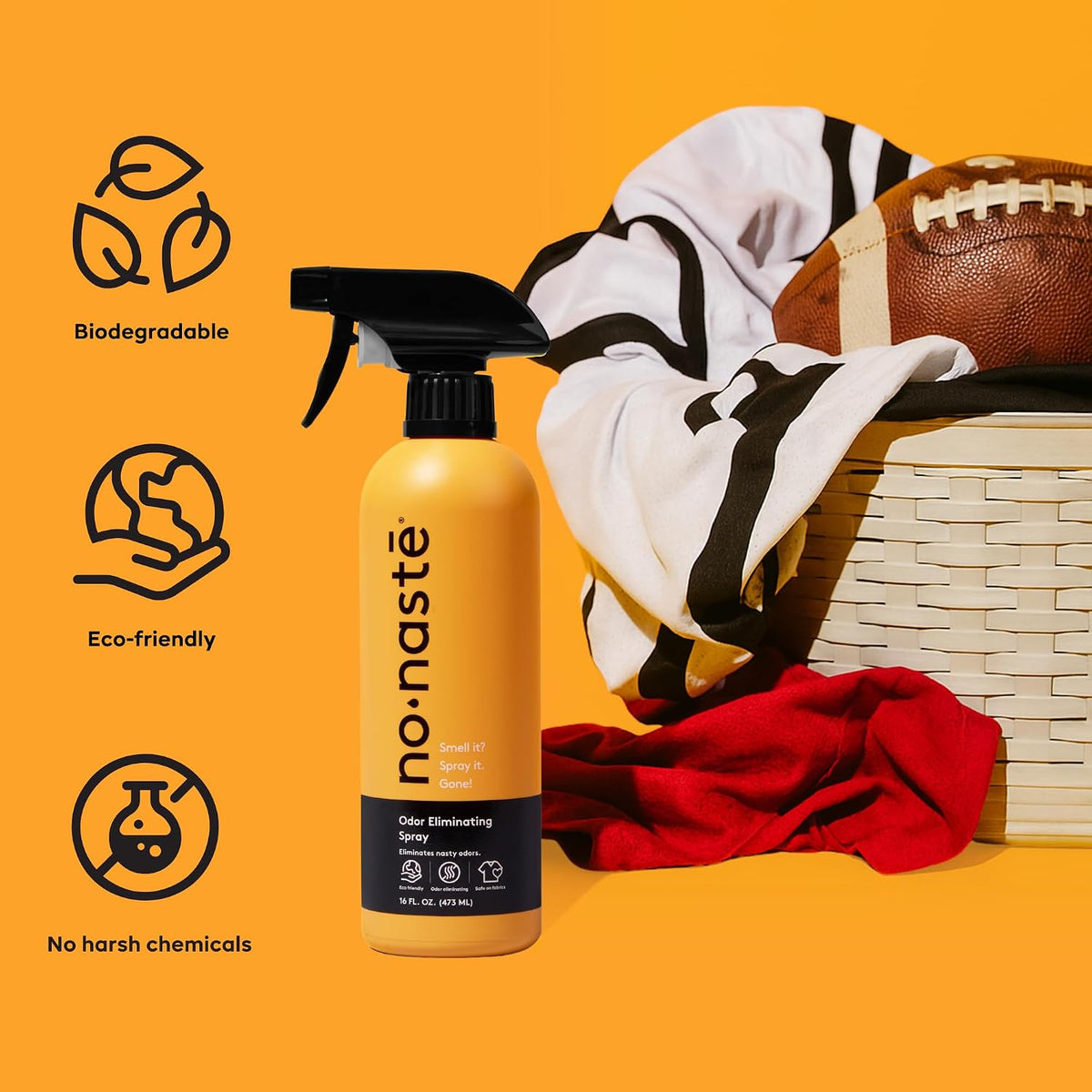 Nonaste Shoe, Sneaker & Gym Bag Odor Eliminator Spray, 16 oz, Pack of 1