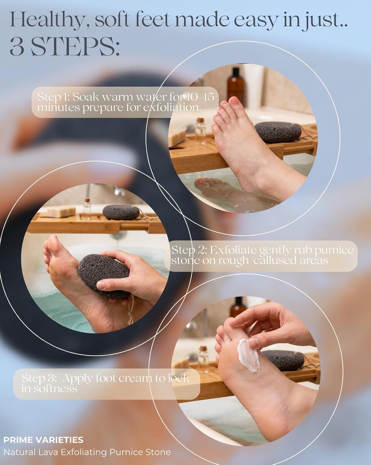 Pumice Stone for Feet, 2 Pack Natural Volcanic Foot Pumice Stone for Callus & Dead Skin Removal, Pedicure Foot Scrubber, Hard Skin Remover for Smooth Heels