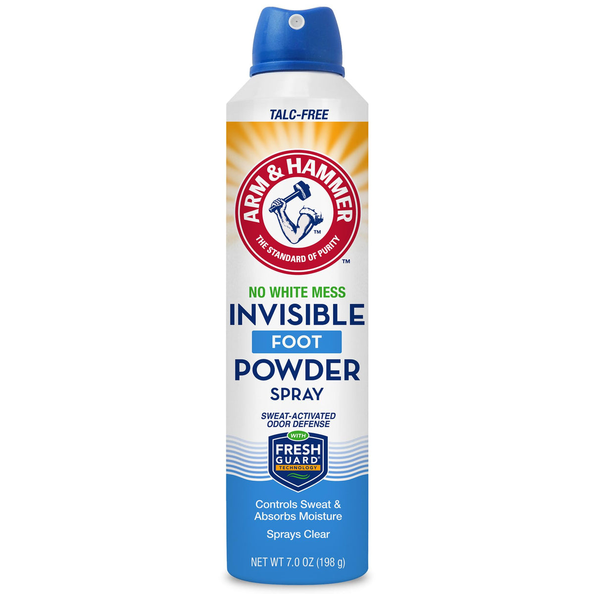 Arm & Hammer Invisible Foot Powder Spray, Odor & Sweat Control, 7oz, 3 Pack