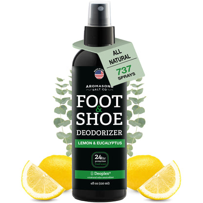Aromasong Natural Shoe Deodorizer and Foot Spray - 24-Hour Freshness Foot Odor Eliminator for Feet - Extra Strength Fresher for Smelly Shoes & Stinky Feet Spray with Refreshing Scent, 4oz
