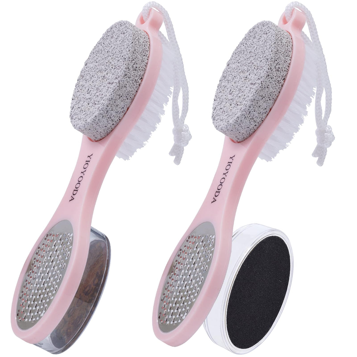 Foot Scrubber Brush with Pumice Stone for Feet Callus Remover Pedicure Tool