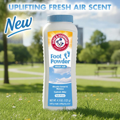 Arm & Hammer Soothing Foot Powder, Odor Control, Fresh Air Scent, 4.5 oz