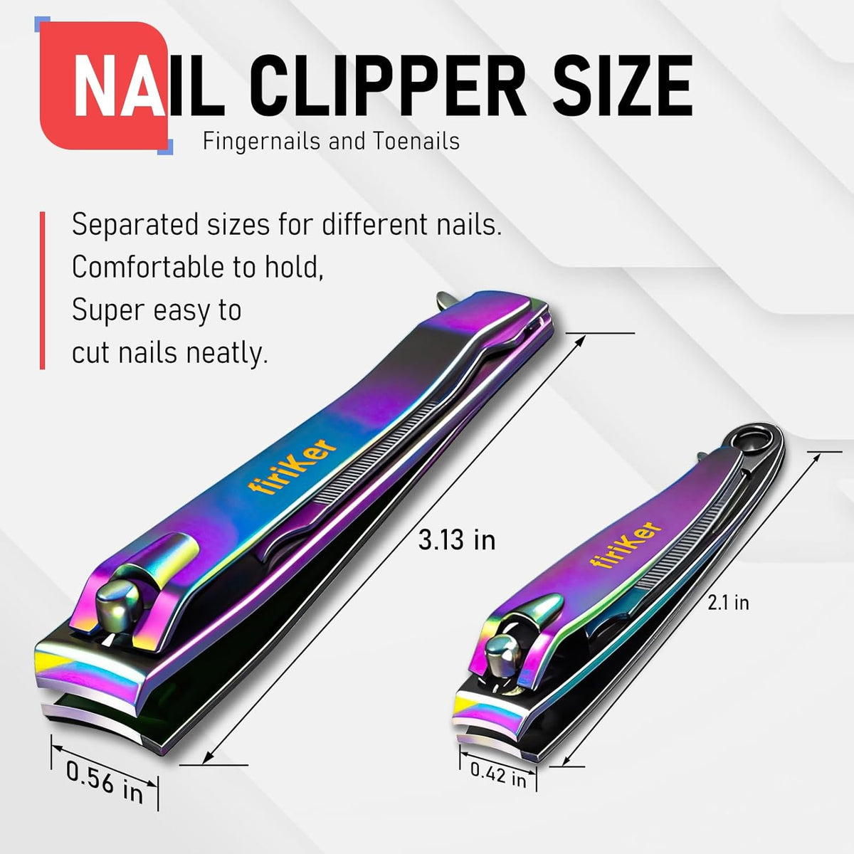 FiriKer Nail Clippers with Nail File, Fingernail Clipper, Toe Nail Clippers