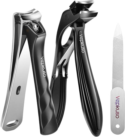 Nail Clippers for Seniors, Heavy Duty Stainless Steel Nail Clipper for Ingrown Toenails, Wide Opening Sharp Blade for Men, Women, Travel & Home Use