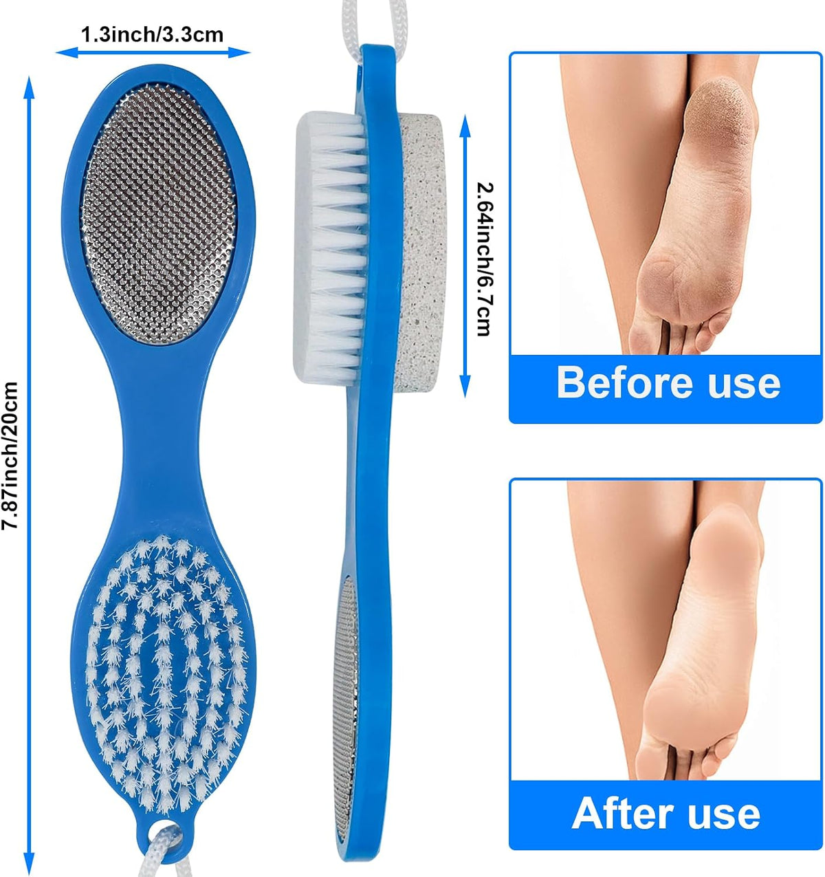 Pumice Stone Brush for Feet 4 in 1 Foot Brush 2 Pack