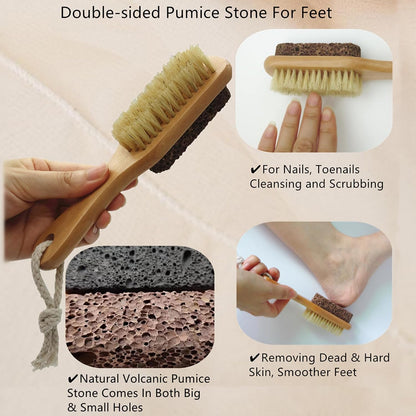 Foot Brush Natural Lava Pumice Stone for Feet Scrub Callus Remover Pedicure