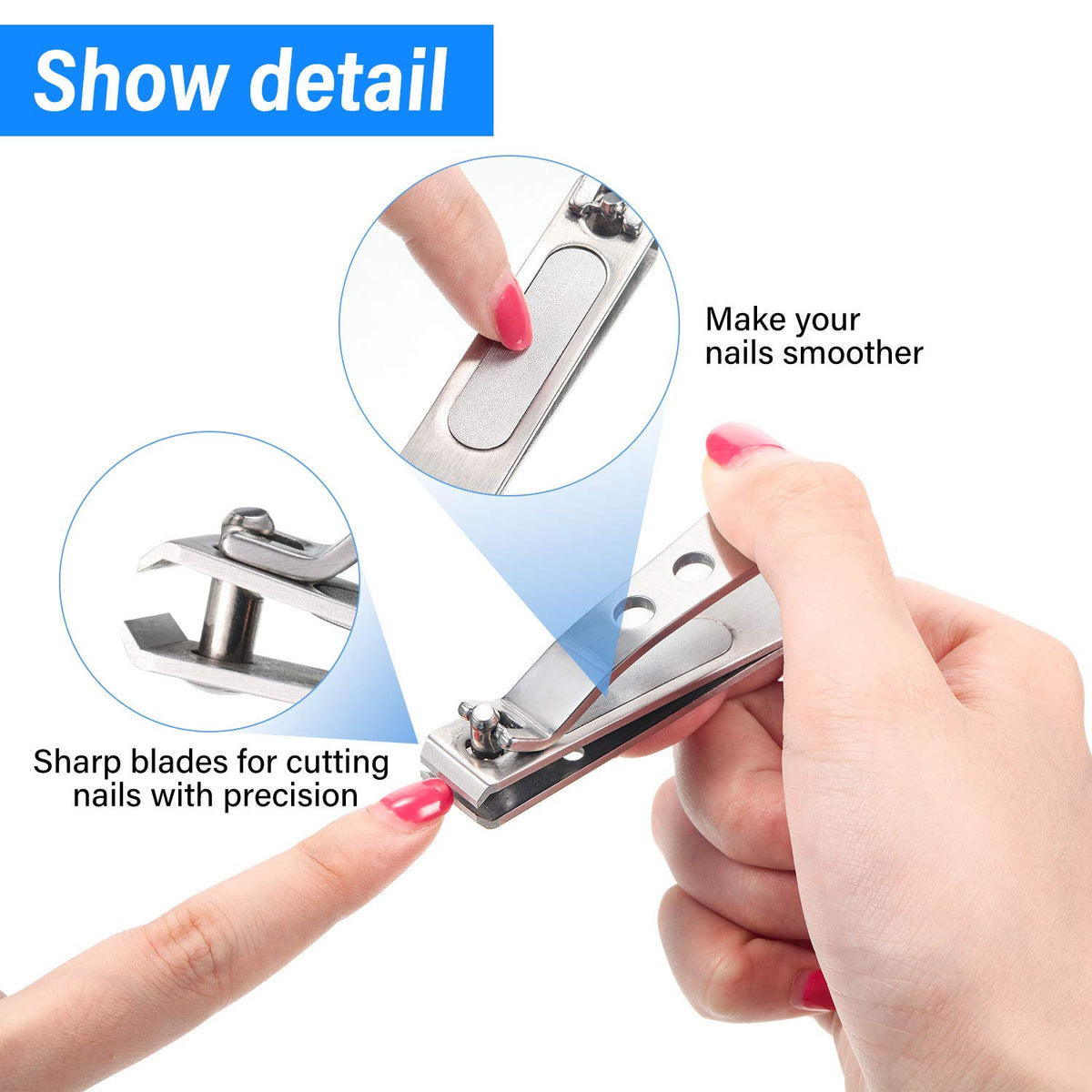 Mudder 2 Pcs Nail Clipper Straight Edge Heavy Duty Toenail Clippers