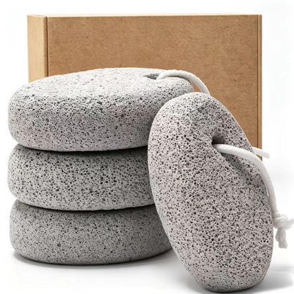 4-Pack Natural Pumice Stone for Feet, Borogo Lava Pedicure Tools Hard Skin Callus Remover for Feet and Hands - Natural Foot File Exfoliation to Remove Dead Skin, Heels, Elbows, Hands