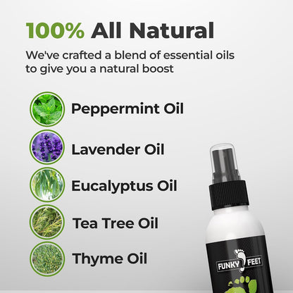 Shoe Deodorizer Spray - Foot Spray 4oz - Foot Deodorant Extra Strength - Shoe Odor Elimination - Essential Oils Blend for Sweaty Feet - 100% Natural and Organic - Made in USA