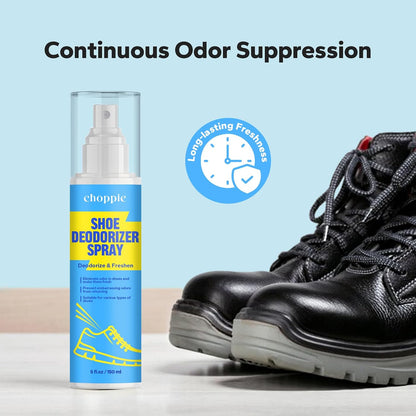 Choppie Shoe Deodorizer Spray (5 Fl Oz), Deodorizer for Destroy Embarrassing Odors, Foot Spray for Smelly Feet, Shoe Smell Eliminator