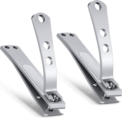 Mudder 2 Pcs Nail Clipper Straight Edge Heavy Duty Toenail Clippers
