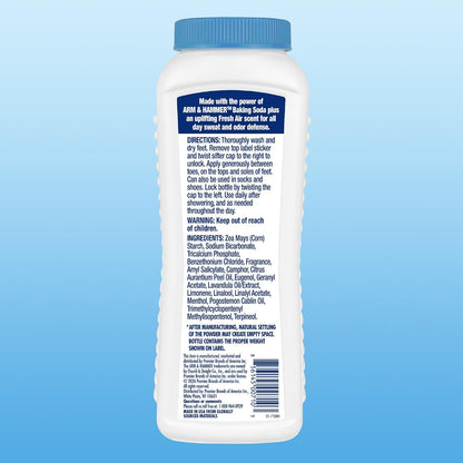 Arm & Hammer Soothing Foot Powder, Odor Control, Fresh Air Scent, 4.5 oz