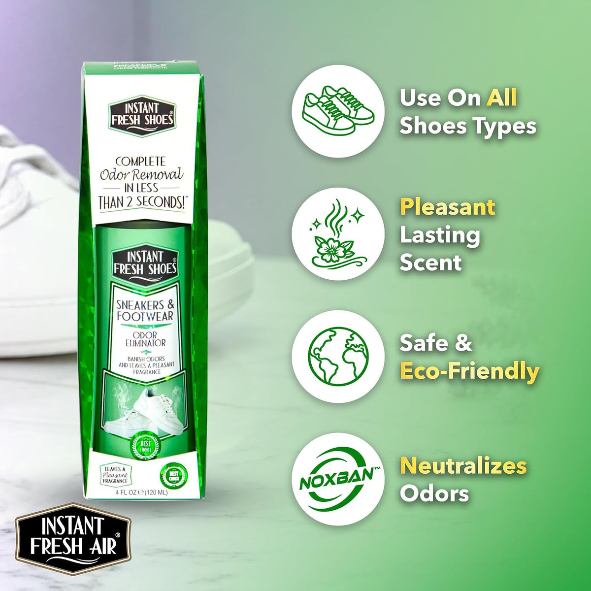 Shoe Deodorizer Spray for Sneakers, Boots & Gym Bags