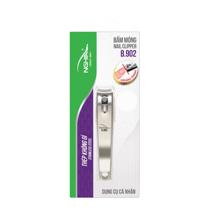 Straight Blade Nail Clipper - B-901 (Stainless Steel) | Large Jaw | Flat Jaw Design | NGHIA