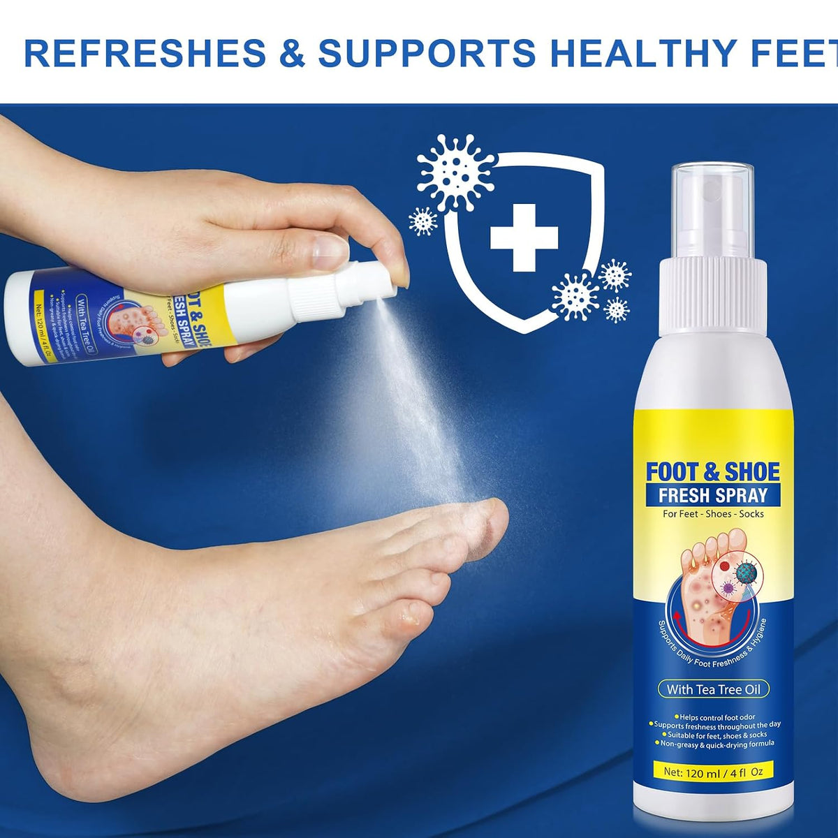 Foot & Shoe Fresh Spray with Tea Tree Oil, 120ml/4 fl oz