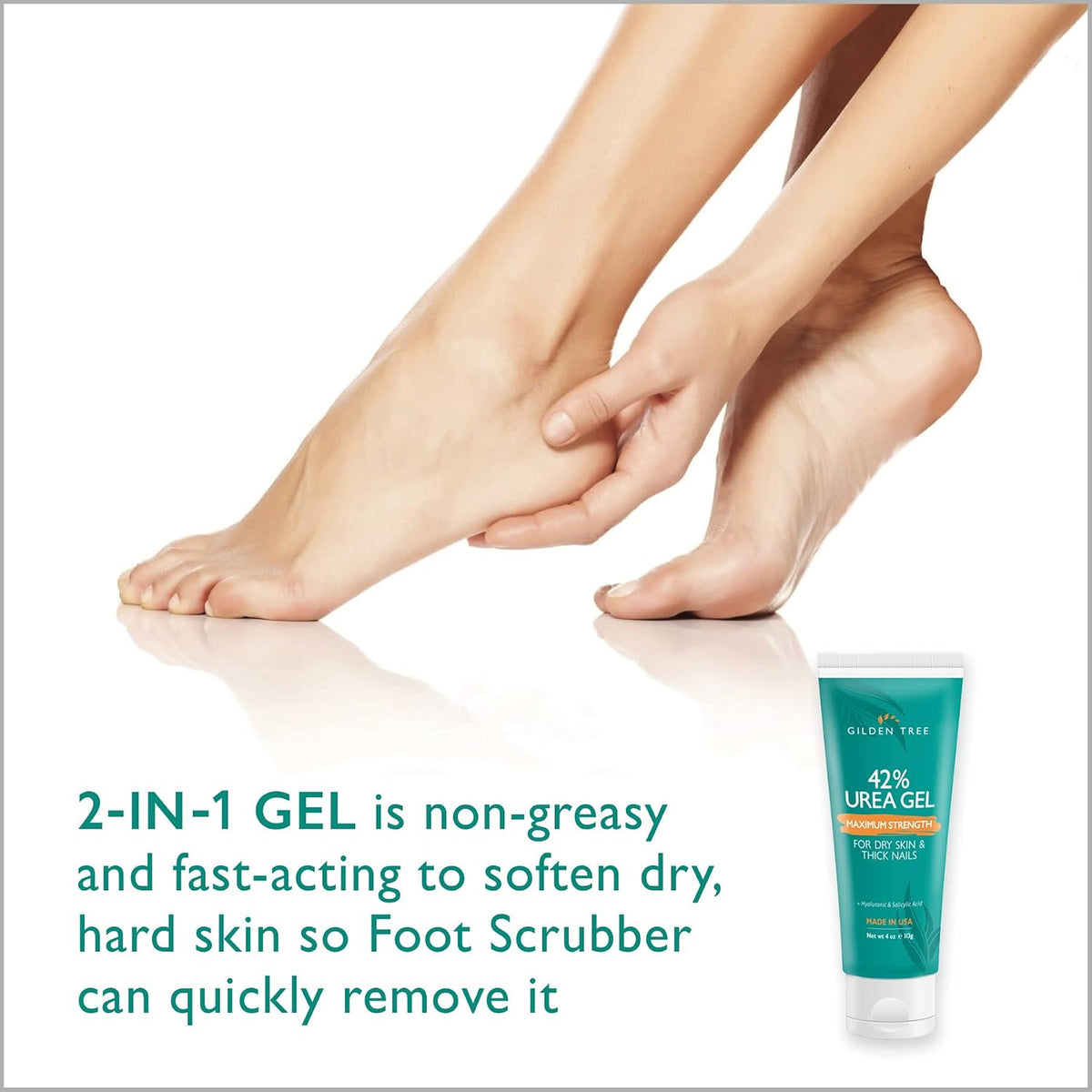 GILDEN TREE Callus Remover Gel + Foot Scrubber Kit - Pedicure Tools for Dry Cracked Heels