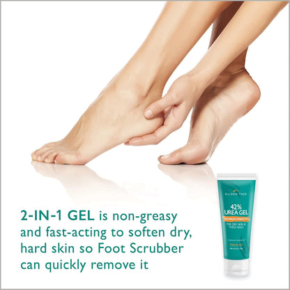 GILDEN TREE Callus Remover Gel + Foot Scrubber Kit - Pedicure Tools for Dry Cracked Heels