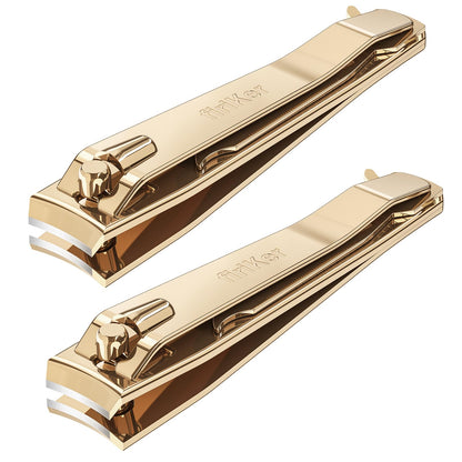 FiriKer 2PCS Silvery Nail Clippers Set, Fingernail and Toenail Clippers