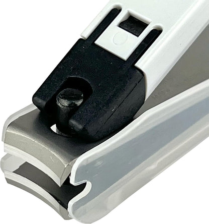 Kai Nail Clippers Type 001S White Stainless Steel Fingernail Toenail Thick Nail Clipper Cutter KE0121 with File & Catcher for Adult Seniors Men Women Made in Japan