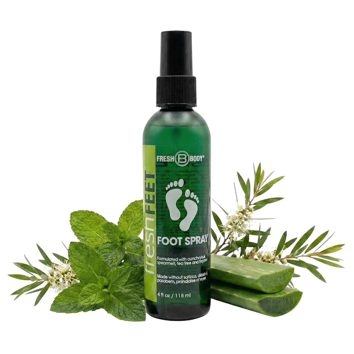 Fresh Feet Foot Spray for Smelly Feet, Boots & Shoe Odor, 4oz - Made without Parabens, Dyes, Sulfates or Alcohol by Fresh Body