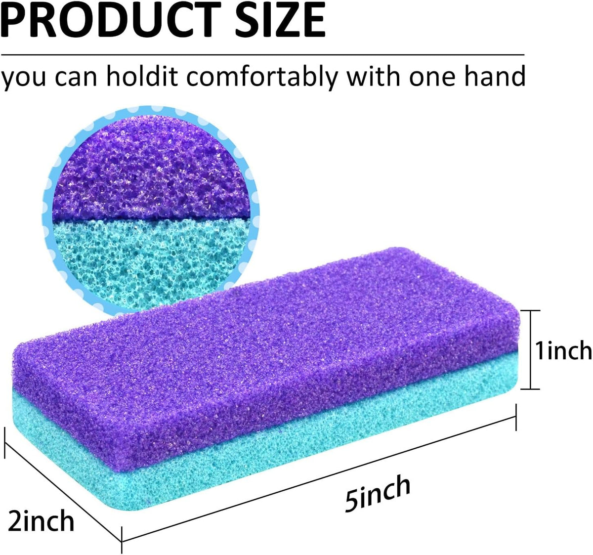 NYQIUGER 6Pcs Professional Pedicure Foot Pumice Stone for Feet Skin Callus Remover and Scrubber for Dead Skins Sided
