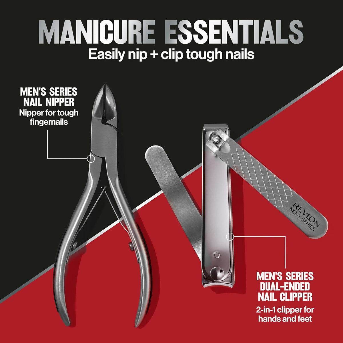 Revlon Men's Series Dual-Ended Nail Clipper, 1 Count