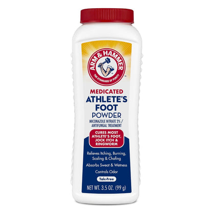 Arm & Hammer Medicated Athlete's Foot Powder, Antifungal Treatment, 3.5 oz