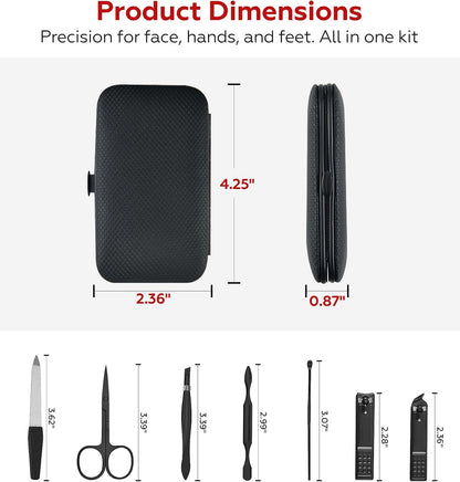 Stocking Stuffers Gift for Dad Men, Manicure Set Nail Clippers Grooming Kit with Travel Case, Personal Care Tools Birthday Gifts for Men Women