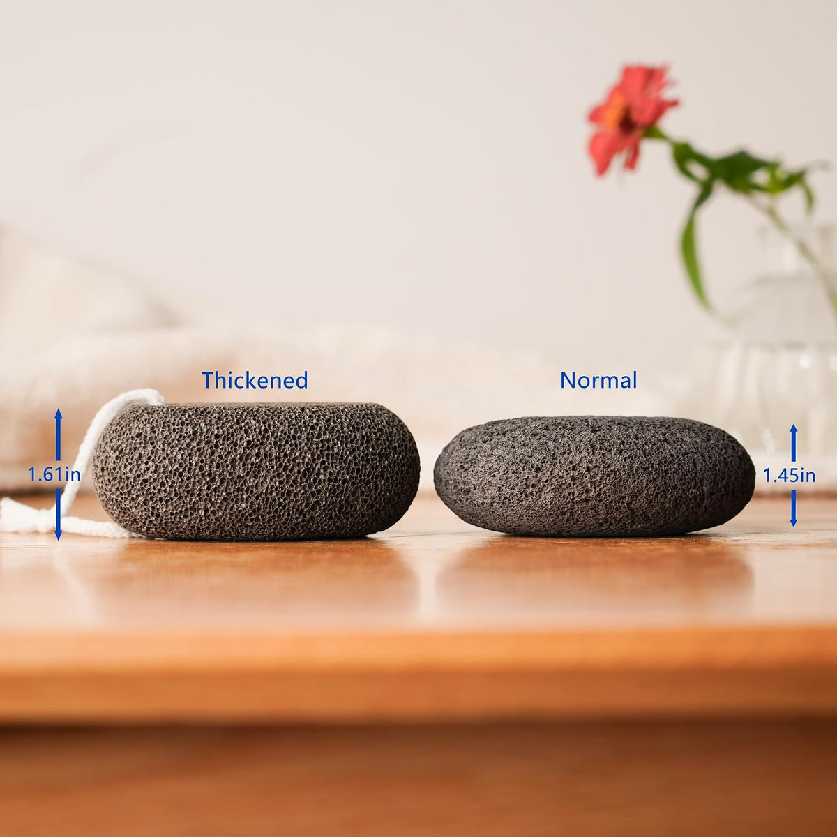 Extra Thick Pumice Stone for Feet and Hands – Ergonomic, Durable Natural Foot File – Gray, 3.9x2.8x1.6 in – Ideal for Cracked Heel Treatment,Callus Remover for feet&Dead Skin Exfoliation