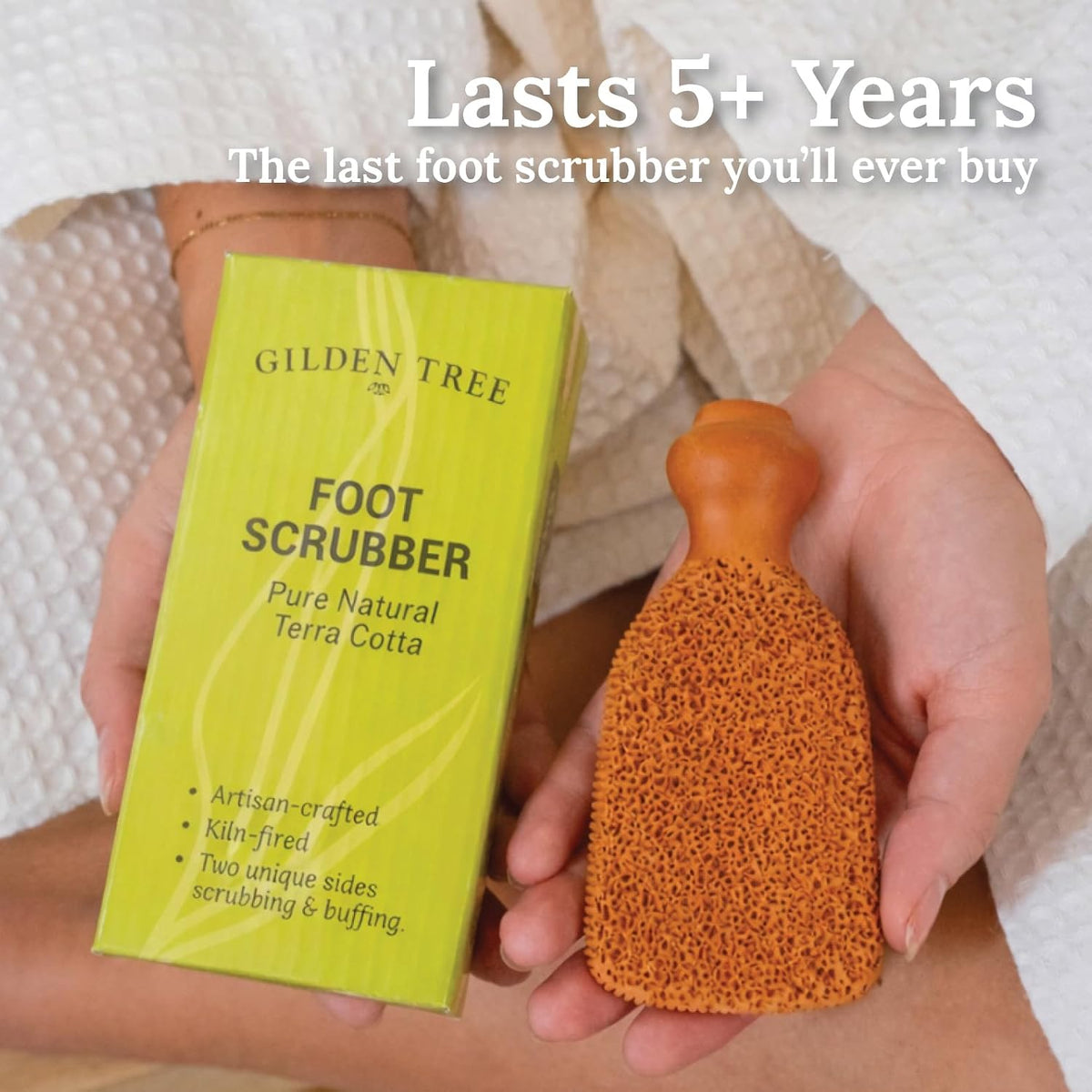 Pumice Stone for Feet Lasts 5+ Years Foot Exfoliator Scrubber Callus Remover Made of Natural Terra-Cotta