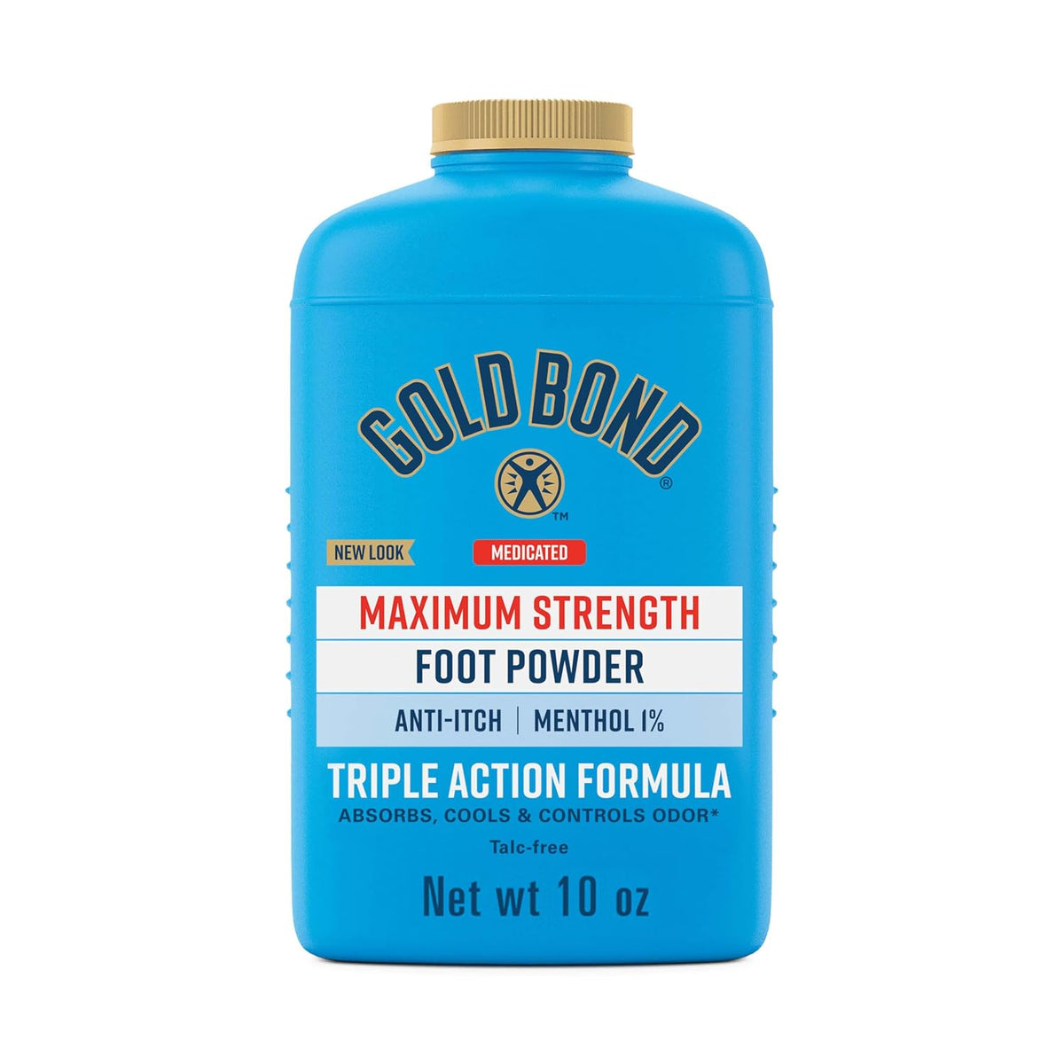 Gold Bond Medicated Foot Powder, Talc Free, 10 oz, Odor Control