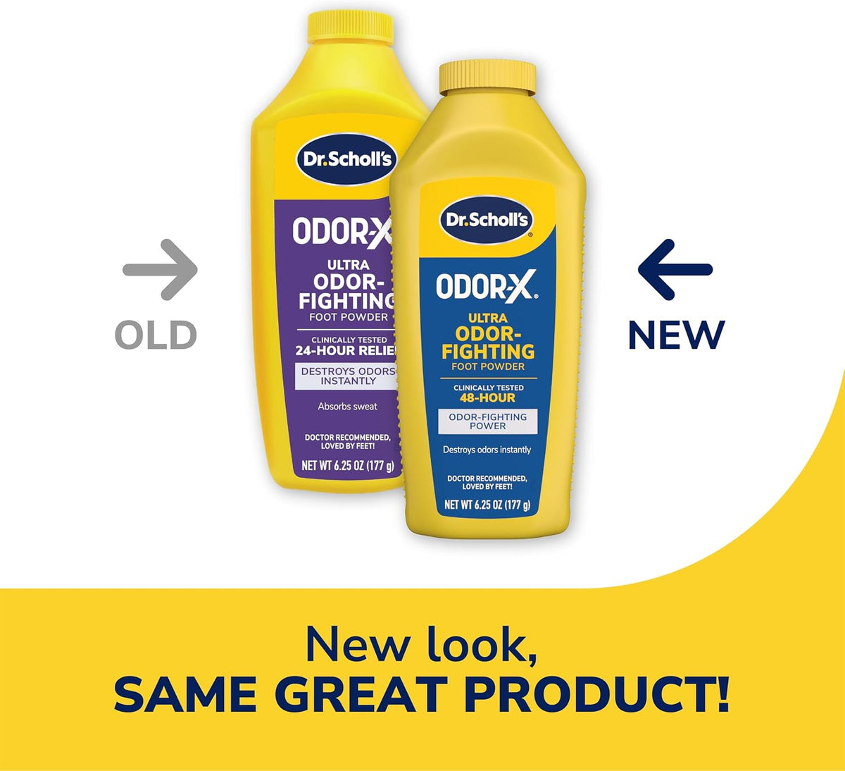 Dr. Scholl's Odor-X Ultra Odor-Fighting Foot Powder, 6.25 oz - Talc-Free Formula Destroys Odors Instantly, Absorbs Sweat, All-Day Odor Protection Guaranteed, Keep your Feet Feeling Fresh and Dry, 3 Ct