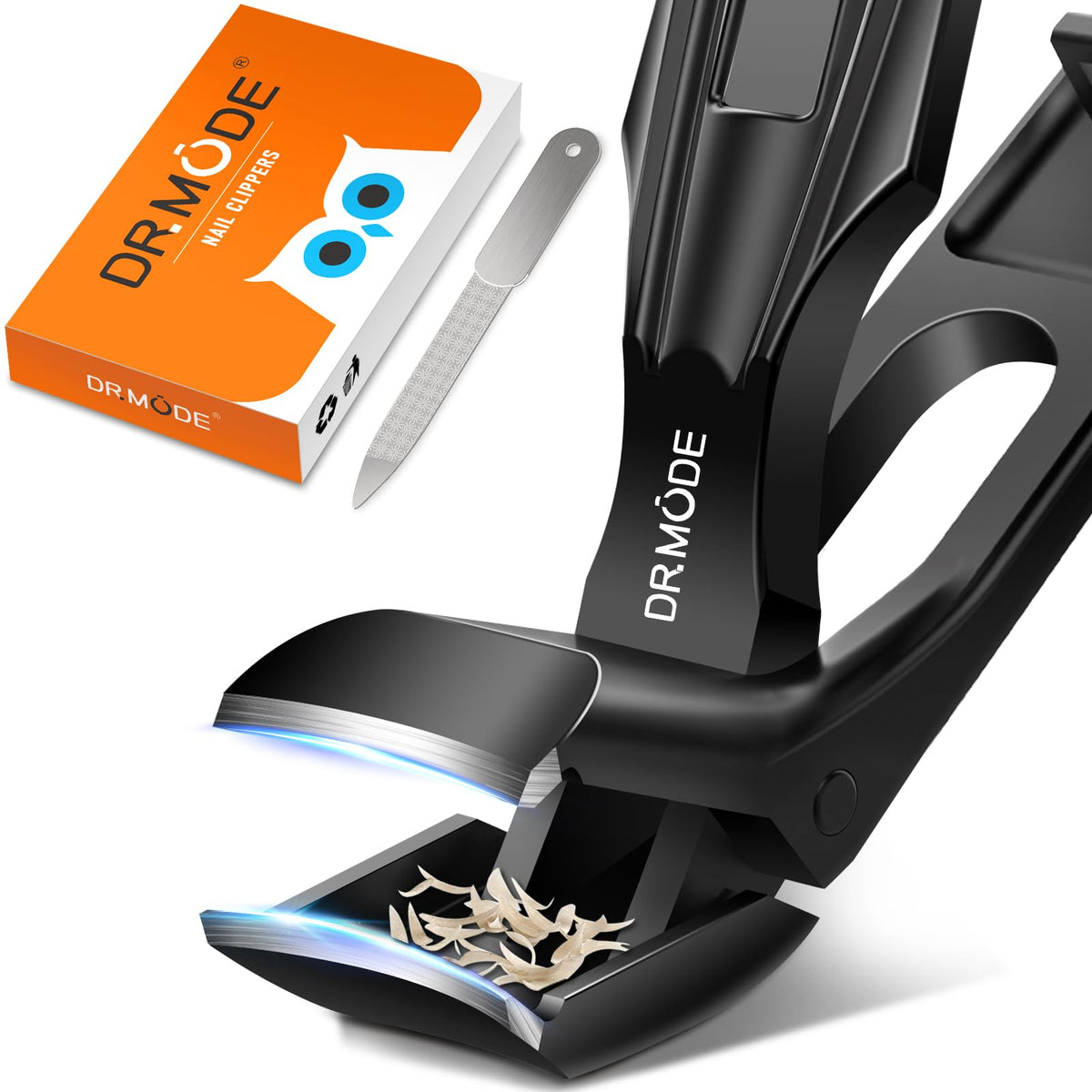 DRMODE Toenail Clippers for Seniors Thick Toenails, Angled Head Wide Jaw