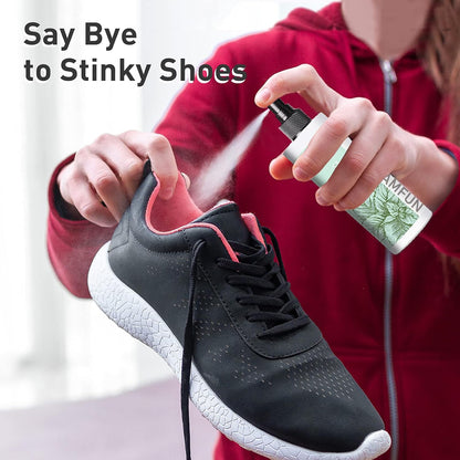 Shoe Odor Eliminator, Natural Shoe Deodorizer Spray for Stinky Sneakers or Smelly Feet, Foot Deodorant Fight All Odors, Peppermint, 150ml
