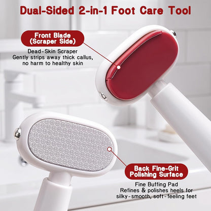 2-Sided Foot File & Callus Rasp, Steel Scraper for Dead Skin, Home Pedicure