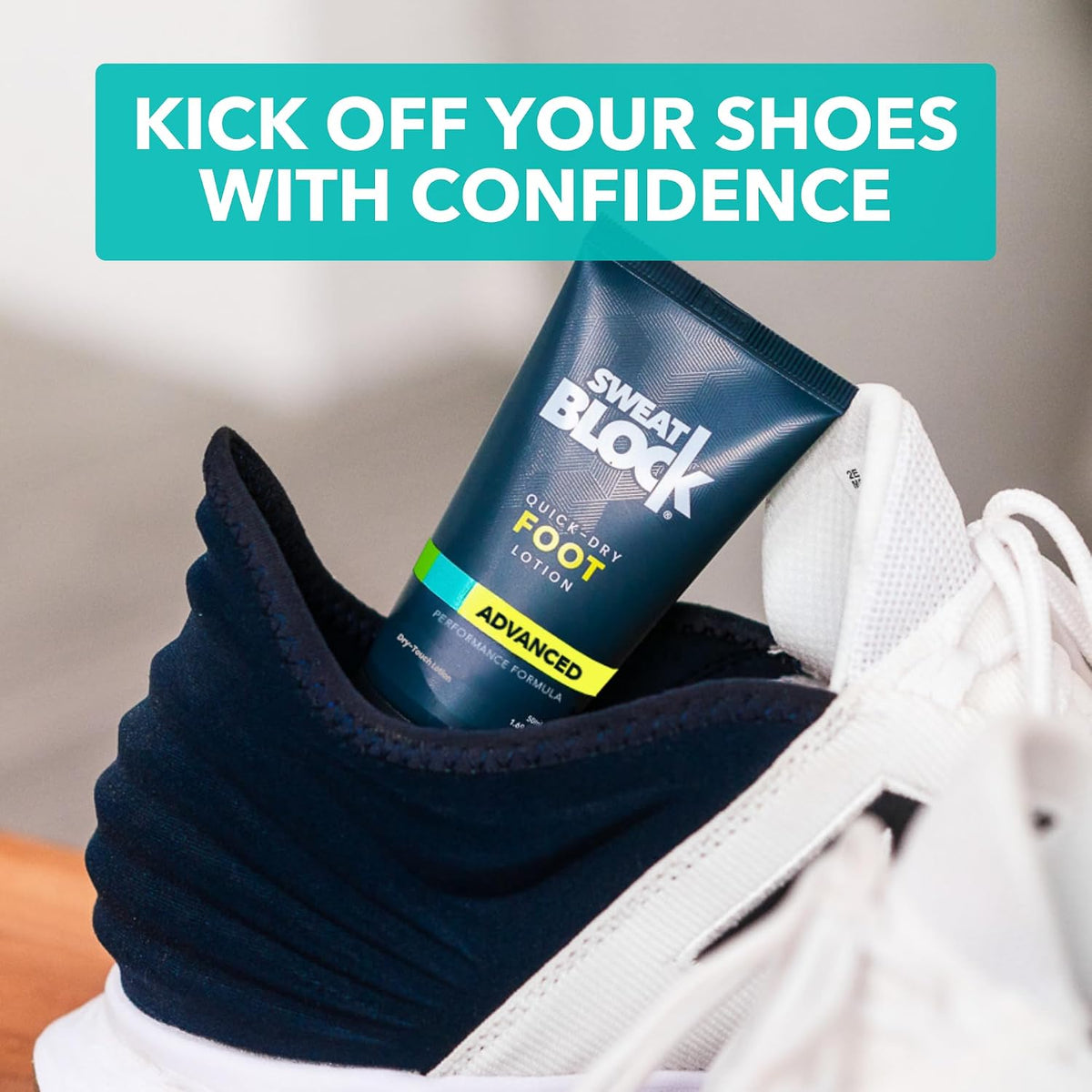 SweatBlock Foot Antiperspirant Lotion, Foot Odor Eliminator, 1.69 fl oz