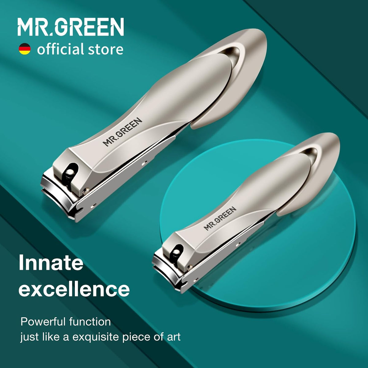 MR.GREEN Nail Clippers Stainless Steel Anti Splash Fingernail Cutter Manicure Tools Bionics Design Pedicure Scissor Nail Trimmer (Nail Clipper Two-Pack (Medium+Large))
