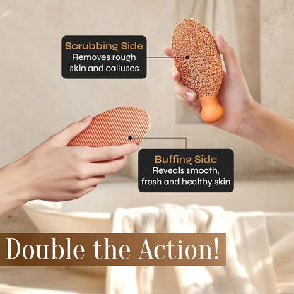 Facón Pumice Stone for Feet Callus Remover - Terra-Cotta Foot Scrubber with 2 Sides, 100% Pure Natural Foot Pumise Stone, Pedicure Pumice Stone Scrubber, Foot Exfoliator, Removes Calluses & Dead Skin