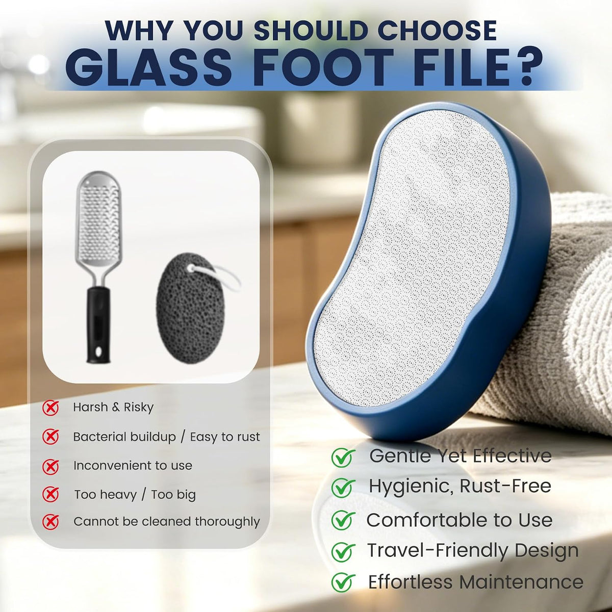 BEZOX Glass Foot Scrubber