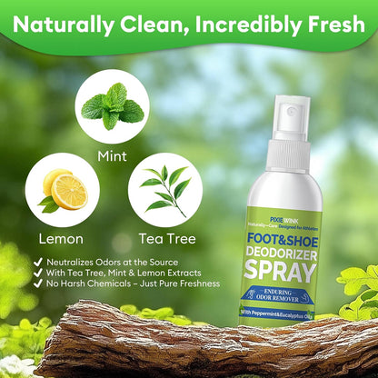 Foot & Shoe Deodorizer Spray, Odor Eliminator for Smelly Shoes & Feet