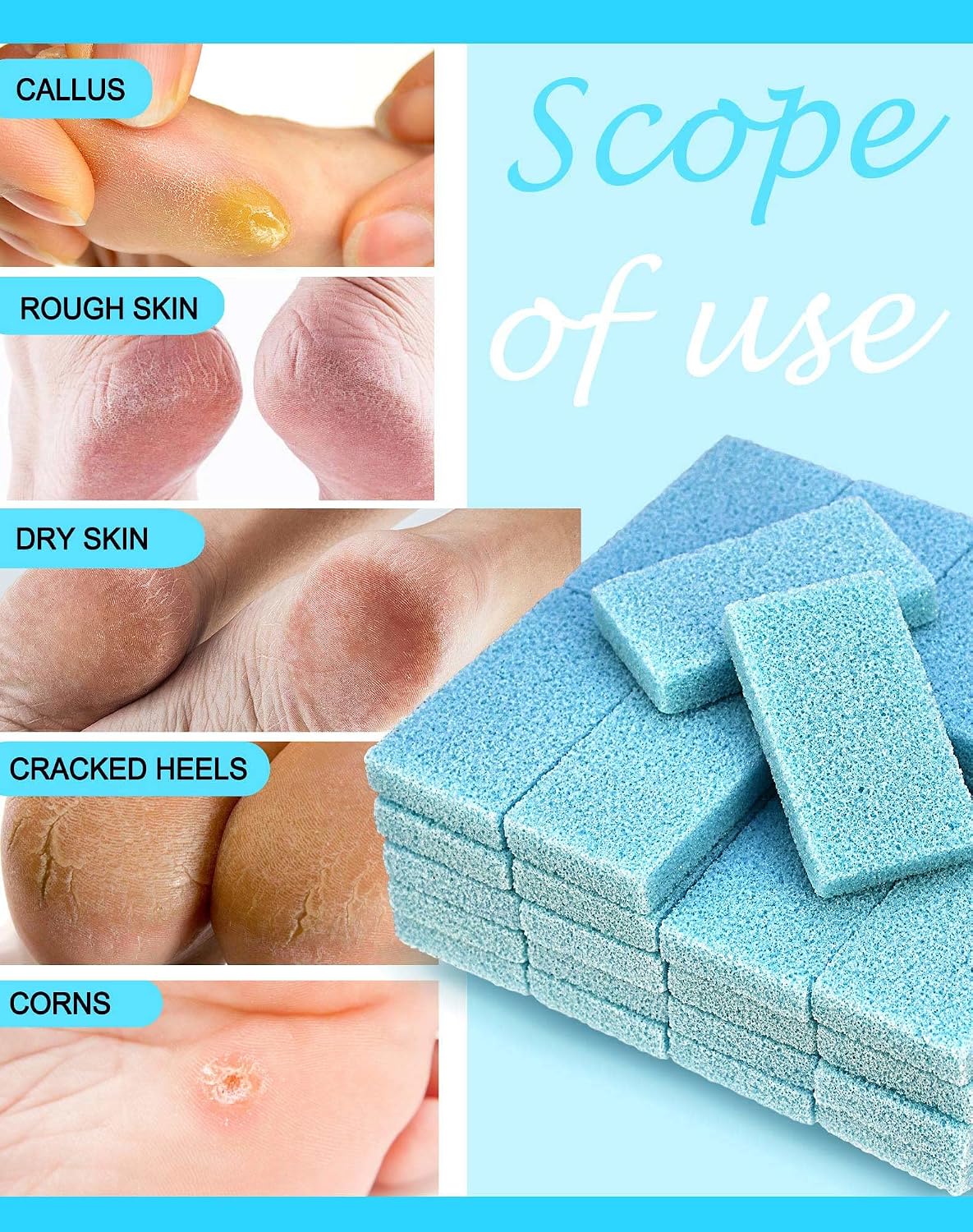 Maryton Disposable Foot Scrubber Pedicure Pumice Stone for Feet, 40PCS