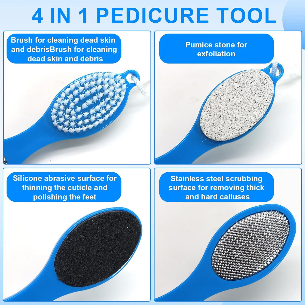 Pumice Stone Brush for Feet 4 in 1 Foot Brush 2 Pack