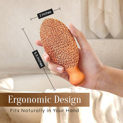 Facón Pumice Stone for Feet Callus Remover - Terra-Cotta Foot Scrubber with 2 Sides, 100% Pure Natural Foot Pumise Stone, Pedicure Pumice Stone Scrubber, Foot Exfoliator, Removes Calluses & Dead Skin