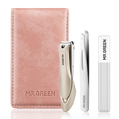 MR.GREEN 3 pcs Nail Clippers Set Stainless Steel Nail Clippers & Slant EDG Toenail Clipper Cutter for Men and Women