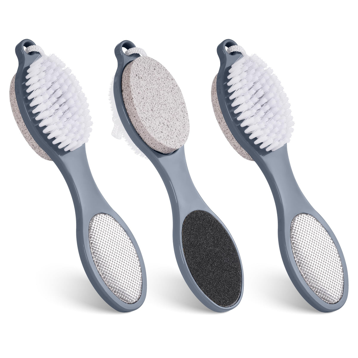 3 Pcs 4-in-1 Foot Scrubber Brush for Feet & Shower