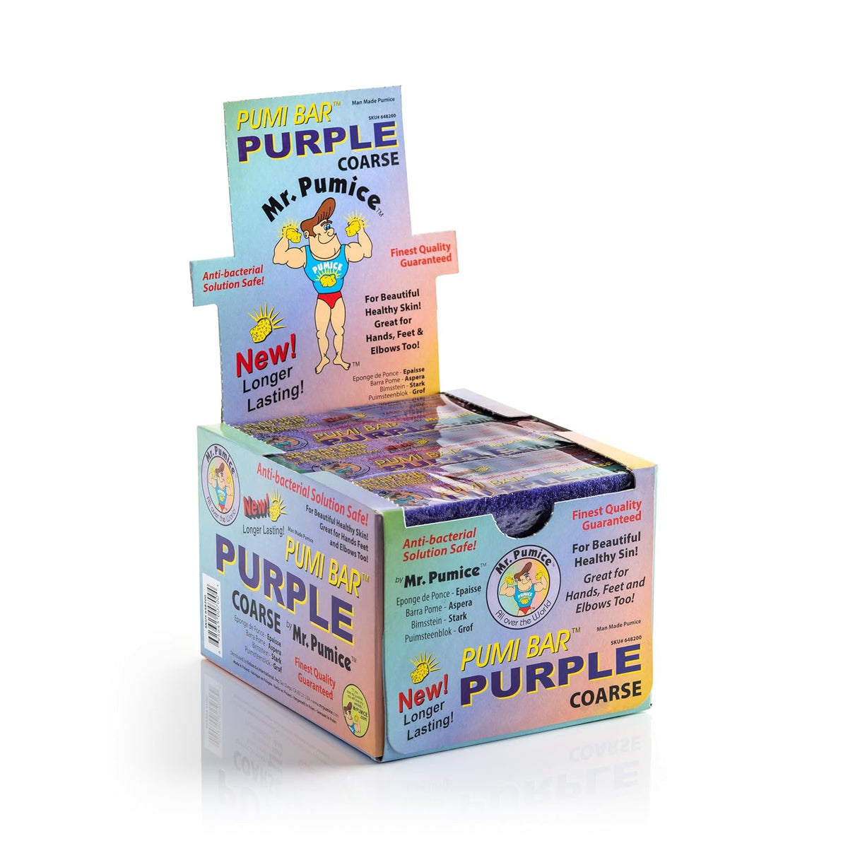 Mr. Pumice Purple PUMI Bar - Extra-Coarse, Pumice Stone for Feet Callus Remover, Pedicure Tools for Feet, Foot Scrubber for Dead Skin Remover, Foot Care, 6 Pack