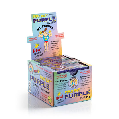 Mr. Pumice Purple PUMI Bar - Extra-Coarse, Pumice Stone for Feet Callus Remover, Pedicure Tools for Feet, Foot Scrubber for Dead Skin Remover, Foot Care, 6 Pack